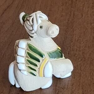 Vintage Artesania Rinconada Baby Pegasus Figure Uruguay Carved Signed